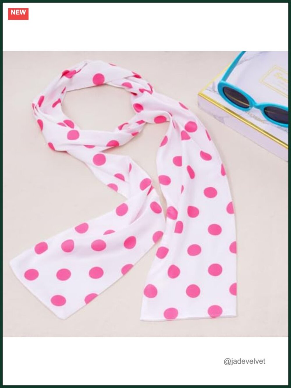 Long Chiffon Polka Dot Scarf for Women - Lightweight Neck Scarf
